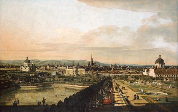 Bernardo Bellotto Wien, vom Belvedere aus gesehen. France oil painting art